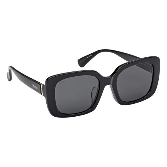 Max Mara 54mm Square Sunglasses Shiny Black / Smoke
